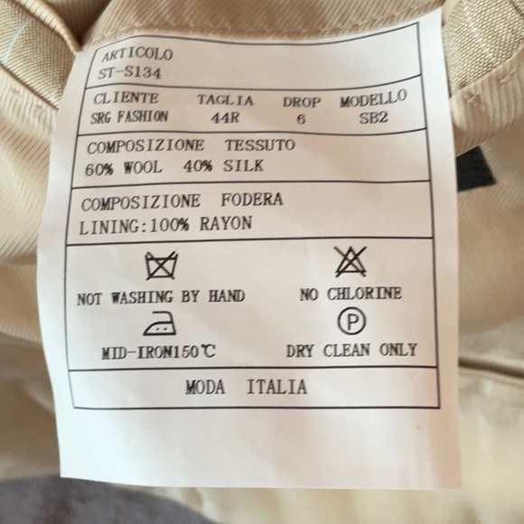 Sartoria Tosi Hand Made Wool/Silk Super 150’s Jacket sz 44R - Picture 10 of 11